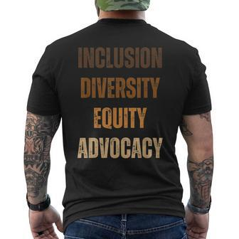 Inclusion Diversity Equity Advocacy Protest Rally Activism Men's T-shirt Back Print - Monsterry CA