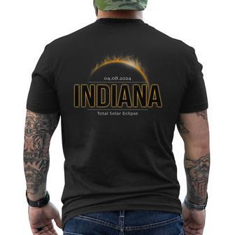 Indiana America April 2024 Path Of Totality Solar Eclipse Men's T-shirt Back Print | Mazezy