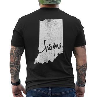 Indiana Home Love Vintage State Map Outline Men's T-shirt Back Print - Monsterry AU