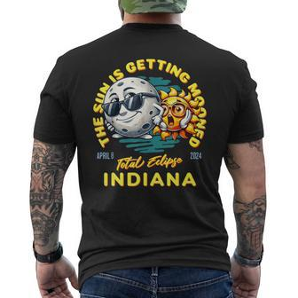 Indiana Solar Eclipse Apr 8 2024 Sun Is Getting Mooned Men's T-shirt Back Print - Seseable