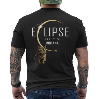 Indiana Total Solar Eclipse 2024 Cat Glasses Totality Men's T-shirt Back Print - Monsterry DE