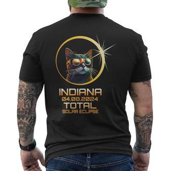 Indiana Total Solar Eclipse Cat Lover Wachers April 8Th 2024 Men's T-shirt Back Print - Thegiftio UK