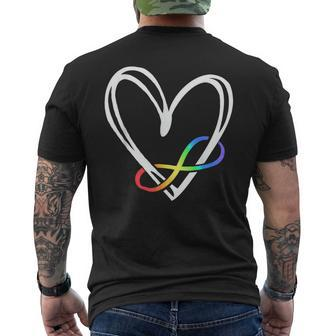 Infinity Heart Autism Awareness Love Needs No Words Tie Dye Men's T-shirt Back Print | Mazezy