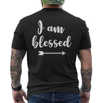 Inspirational I Am Blessed Faith Sayings Men's T-shirt Back Print - Monsterry