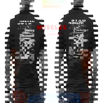 Installing Muscles Please Wait Exercise Men's T-shirt Back Print - Monsterry