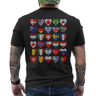 International Flags World Cute Hearts Countries Men's T-shirt Back Print - Monsterry DE