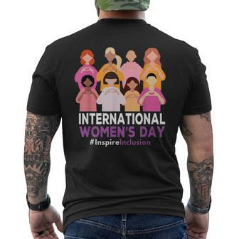 International Women's Day 2024 8 March Iwd Inspire Inclusion Men's T-shirt Back Print - Seseable