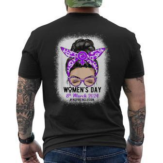 International Women's Day 8 March 2024 Inspire Inclusion Men's T-shirt Back Print | Mazezy