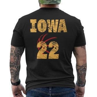 Iowa 22 Golden Yellow Sports Team Jersey Number Men's T-shirt Back Print - Monsterry AU