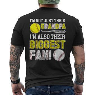 Their Biggest Fan Baseball Softball Grandpa Men's T-shirt Back Print - Monsterry