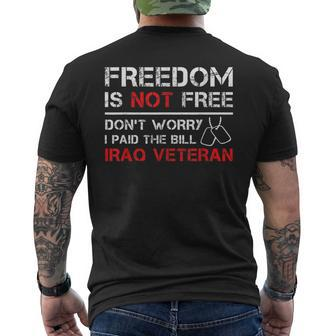 Iraq Afghanistan Veteran Oif Oef Us Military Iraqi Freedom Men's T-shirt Back Print - Monsterry