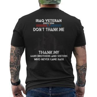 Iraq Veteran Don't Thank Me Perfect For Vetera Men's T-shirt Back Print - Monsterry