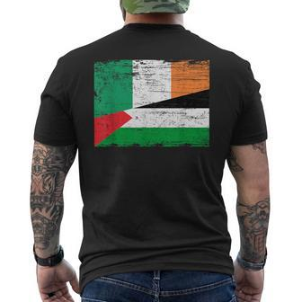 Ireland Palestine Flags Half Irish Half Palestinian Men's T-shirt Back Print - Monsterry UK