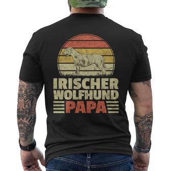 Irischer Wolfshund Papa Irish Wolfhound Windhund Besitzer T-Shirt mit Rückendruck - Geschenkecke