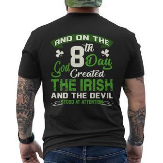 Irish On The 8Th Day God Created The Irish Mens Back Print T-shirt - Thegiftio UK