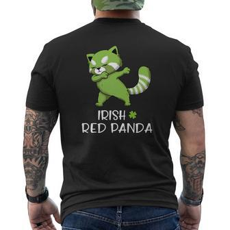 Irish Green Red Panda Shamrock St Patricks Day Mens Back Print T-shirt - Thegiftio UK