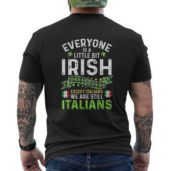 Irish Italian St Patricks Day Shamrock Italian Flag Mens Back Print T-shirt - Thegiftio UK