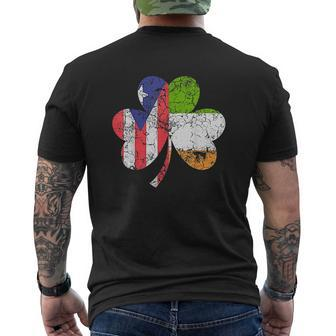 Irish Puerto Rican Flag Ireland Shamrock St Patricks Day Mens Back Print T-shirt - Thegiftio