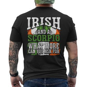 Irish And A Scorpio Flag Zodiac Facts Birthday Men's T-shirt Back Print - Thegiftio UK