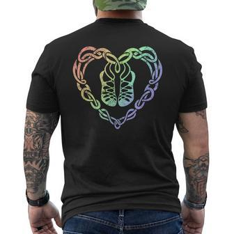 Irish Step Dancing Celtic Knot Heart Men's T-shirt Back Print - Monsterry UK