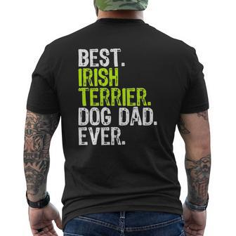Irish Terrier Dog Dad Father's Day Dog Lovers Mens Back Print T-shirt | Mazezy