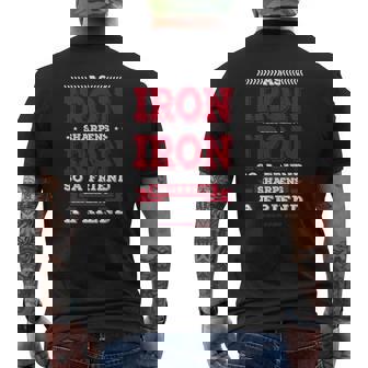 As Iron Sharpens Iron Christian Bible Verse Mens Back Print T-shirt - Thegiftio