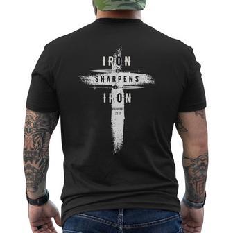 Iron Sharpens Iron Proverbs 27 Men's T-shirt Back Print - Monsterry