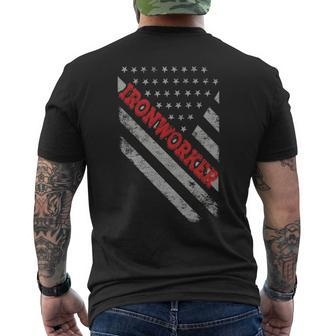Ironworker Flag Men's T-shirt Back Print | Mazezy