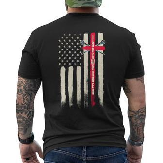 Ironworker Religious Christan Cross Tools Men's T-shirt Back Print | Mazezy