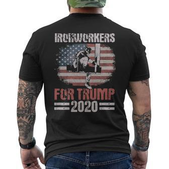 Ironworker For Trump Men's T-shirt Back Print | Mazezy