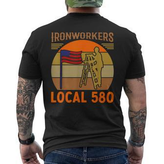 Ironworkers Local 580 Metalworking Ironwork Sl Worker Men's T-shirt Back Print - Monsterry