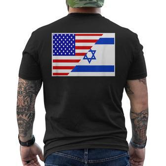 Israel And America Friendship Countries Flag Outfit Men's T-shirt Back Print - Monsterry