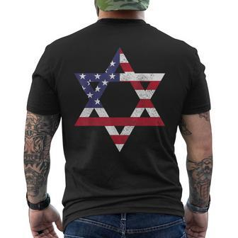 Israel American Flag Star Of David Israelite Jew Jewish Men's T-shirt Back Print - Thegiftio UK