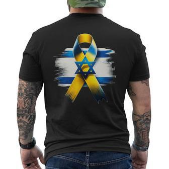 Israel Flag Yellow Ribbon Bring Them Home Now Israel Men's T-shirt Back Print | Mazezy DE