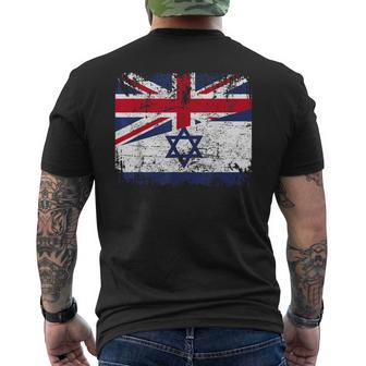 Israel Half Britain Uk Friendship Flag Israeli Men's T-shirt Back Print - Thegiftio UK