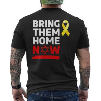 Israel Yellow Ribbon Symbol Bring Them Back Home Now Men's T-shirt Back Print | Mazezy AU
