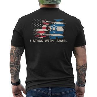 Israeli Flag Jewish Star Of David I Stand With Israel Men's T-shirt Back Print - Seseable