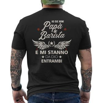 Italian Dad Barista Father's Day For Italians Men's T-shirt Back Print - Monsterry DE