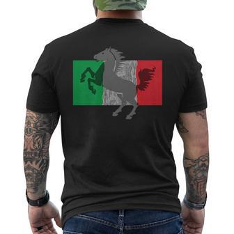 Italian Flag Stallion Horses Italy Pony Men's T-shirt Back Print - Monsterry CA