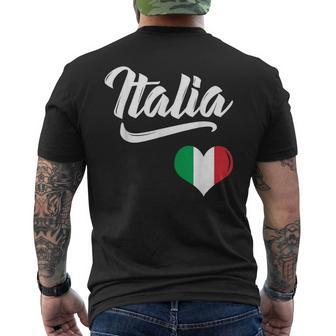 Italian Italia Heart Flag Italy Italiano Family Heritage Men's T-shirt Back Print - Monsterry AU