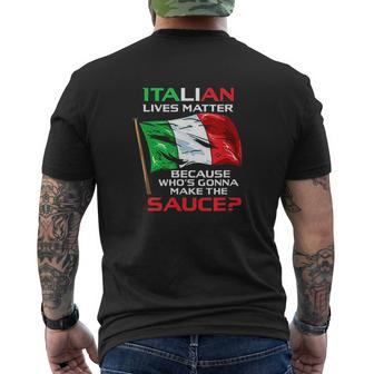 Italian Lives Matter Italian Italy Mens Back Print T-shirt - Thegiftio UK