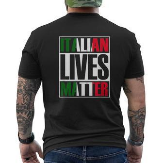 Italian Lives Matter Proud Italian Flag Italian Italia Mens Back Print T-shirt - Thegiftio UK