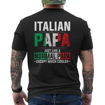 Italian Papa Happy Fathers Day Pride Italian Flag Proud Papa Mens Back Print T-shirt | Mazezy UK