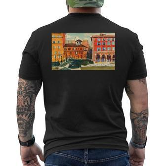 Italian Street View Artist Sketch Men's T-shirt Back Print - Monsterry AU