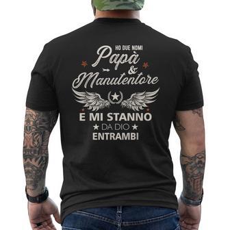 Italienischer Papa Manutentoreatertag Geschenk Italiener T-Shirt mit Rückendruck - Geschenkecke