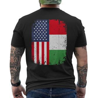 Italy Usa American Flag Italian Dual Citizenship Men's T-shirt Back Print - Monsterry AU