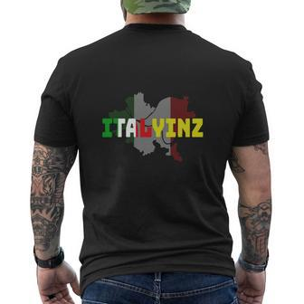 Italyinz Pittsburgh Black And Gold Italian Flag T-Shirt Mens Back Print T-shirt - Seseable