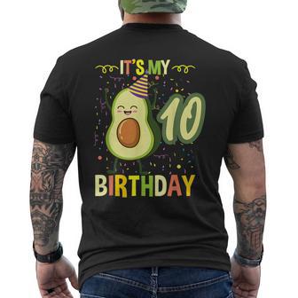 Its My 10Th Birthday Avocado Men's T-shirt Back Print - Monsterry