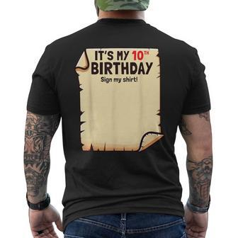 It's My 10Th Birthday Sign My 10 Years Old Men's T-shirt Back Print - Seseable