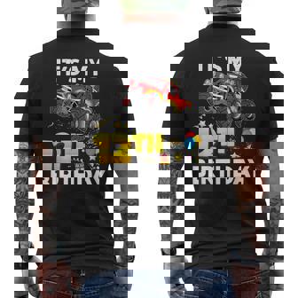 It's My 12Th Birthday 12 Year Old Monster Car Truck Let Roll Men's T-shirt Back Print - Monsterry
